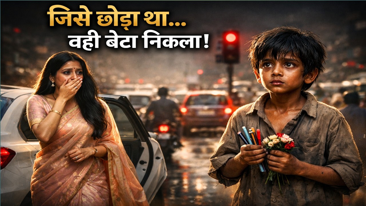 10 साल बाद सिग्नल पर मिला बेटा… माँ की दुनिया बदल गई! #hindistory #storytelling 