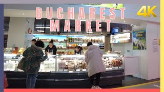 •4K• Romania Walking tour: What does a food market in Bucharest look like?