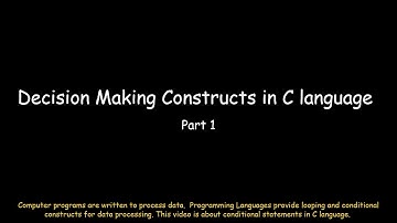 Decision Making Constructs in C Language