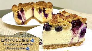 【蓝莓酥粒芝士蛋糕】 How to bake 【Blueberry Crumble Cheesecake】 in an easy way !!!