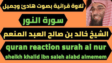 تلاوة قرانية بصوت هادئ وجميل سورة النور خالد بن صالح العبد المنعم quran reaction surah al nur