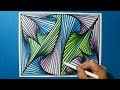 Colorful Drawing #2 / Majestic 3D Spiral Pattern / Relaxing Line Illusion / Color Art Therapy