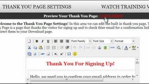 SQUEEZE PAGE TUTORIALS - THANK YOU PAGE SETTINGS