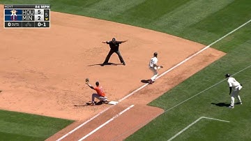 HOU@MIN: Buxton hustles for an infield single