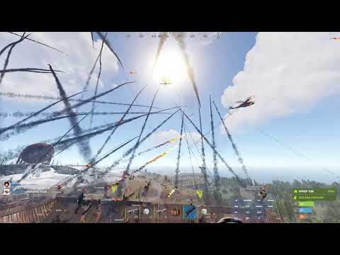 100 rockets vs a helicopter in Rust