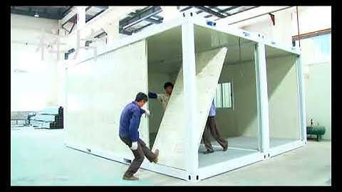 Two combined flat pack Container house installation video