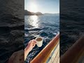 Morning coffee views while sailing off the Cyclades Islands in the Aegean Sea