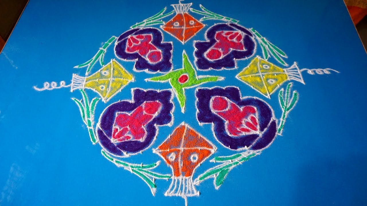 Latest rangoli for sankranthi 2020 || Rangoli World - YouTube