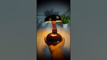 Coconut Shell Mushroom Light 🥥🍄 | Easy DIY Decoration Lamp #shorts #coconutshellcrafts #diy