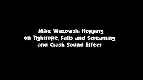 Mike Wazowski Hopping on Tightrope, Falls and Screaming and Crash SFX