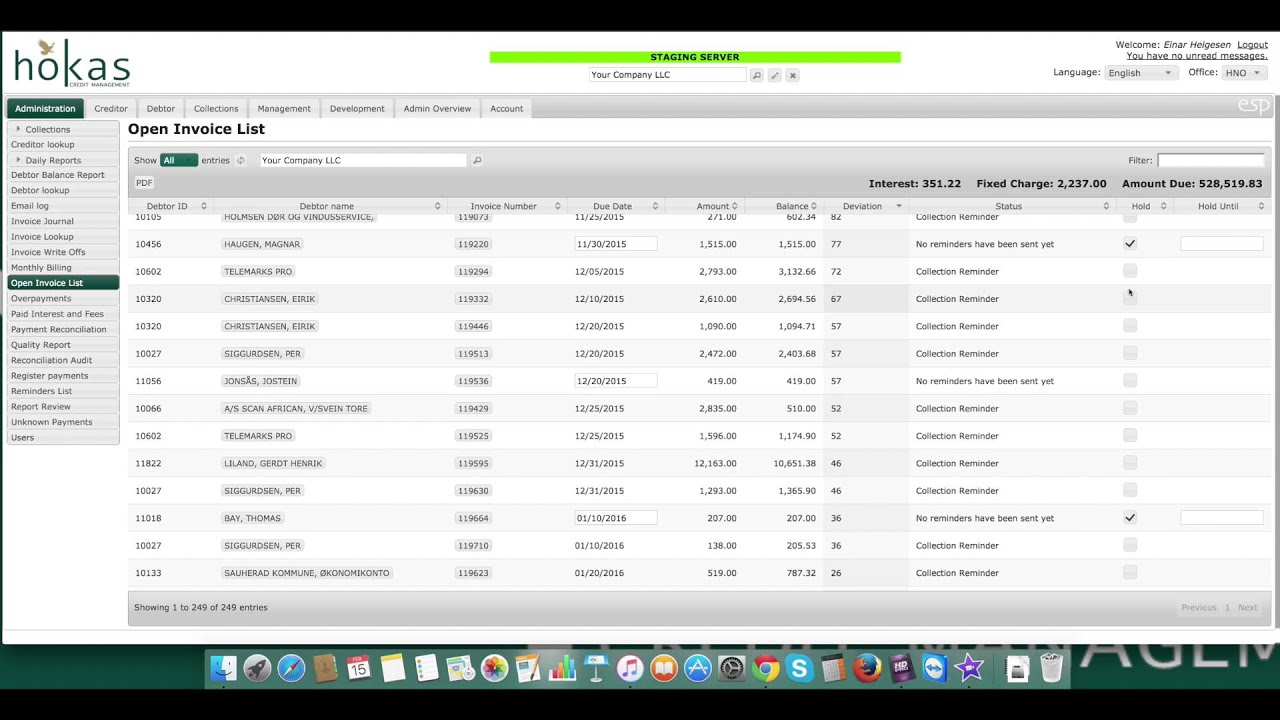 demo open invoice list youtube