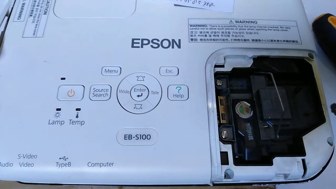 cara membuka epson ebs100 dan ebx100 cahaya projector - YouTube