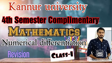 Kannur university 4th Semester Complimentary|numerical differentiation