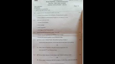 B.com sem - 3 || Business Communication 1 || paper 2021