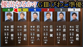 【GⅢびわこ競艇準優】優出なるか? ⑤茅原悠紀VS①定松勇樹②石渡鉄兵③佐藤翼④岩永雅人⑥郷原章平