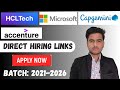 🔥 HCLTech, Microsoft, Capgemini, Accenture Hiring 2025 | Direct Apply Links | Apply Now!