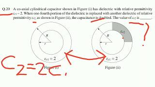 Capacitance of cylindrical capacitor with two dielectrics |Gate paper two dielectrics capacitor