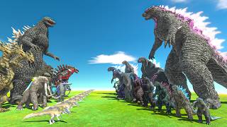 Alpha Titans vs Atomic Godzilla Power Level Evolution - Animal Revolt Battle Simulator screenshot 1