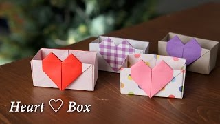 【折り紙１枚】ハートの箱ができたバレンタインにもHeartBox【Origami Tutorial】(#73)
