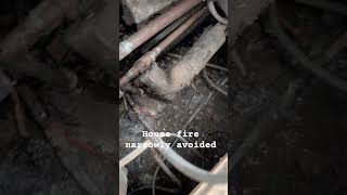 Fire narrowly avoided, no RCD protection #electrical #fault #electricalsafety #Electrician #sparky