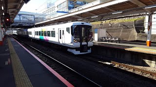 E257系 長モトM-102編成 豊田駅到着＆発車 '19.12.28