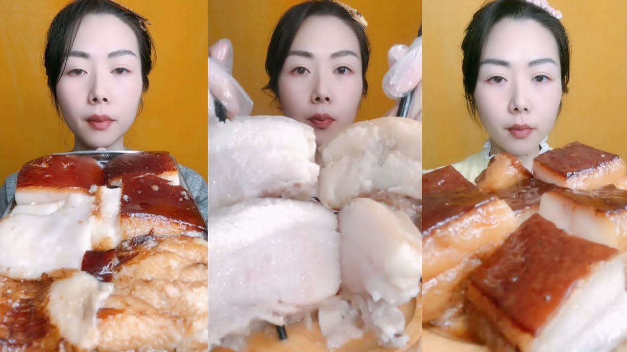Eating Lamb Intestine, Spicy Pork Belly, Braised Pork Belly Is Delicious 😋#mukbang #eating #food