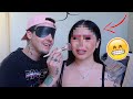BOYFRIEND DOES MY MAKEUP BLINDFOLDED... *GONE WRONG*