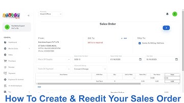 How To Create & Reedit, Delete Sales Order