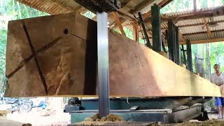 Download Lagu Spectacular! Rare and expensive 25-foot jackfruit log sawing process at a sawmill  MP3