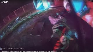 Body camera video shows Cortland officer's heroic effort to save man trapped in burning car