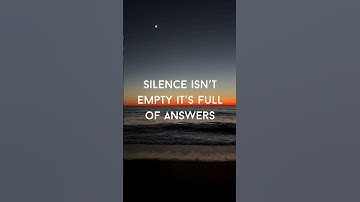 Silence isn’t empty it’s full of answers #shorts #shortvideo