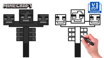 How To Draw Wither | Minecraft - Draw Game Characters Easy Step By Step