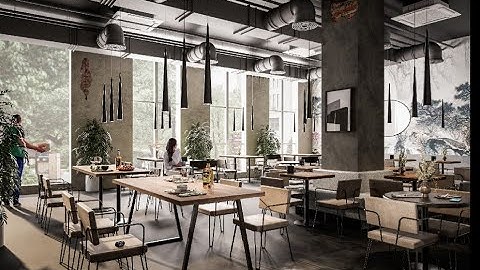CGsorealCom Industrial Style Restaurant D5 Render