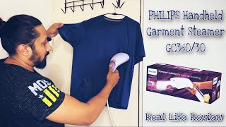 PHILIPS Handheld Garment Steamer GC360/30 - Real Life Review (English)