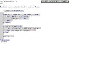 Pseudocodigo de numeros primos