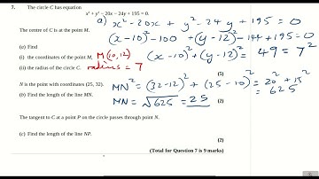 Pearson-Edexcel GCSE to A-level Transition Circles Exam Questions Q7