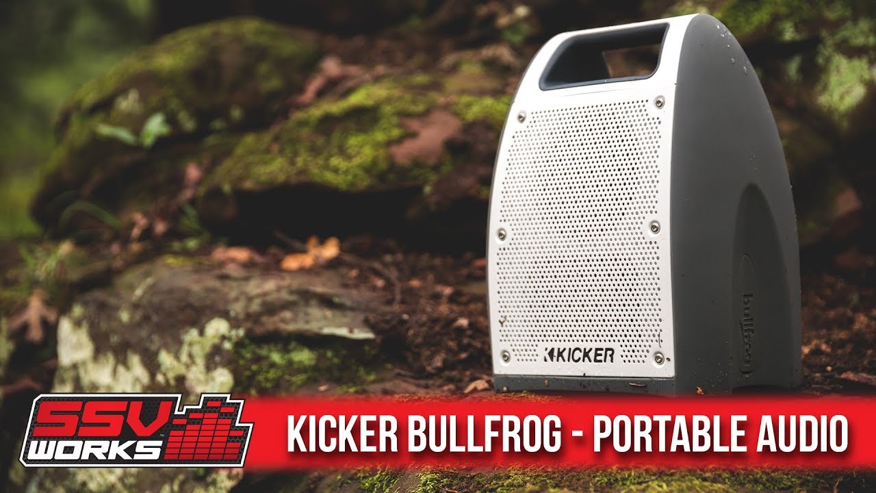 KICKER 43BF400G Bullfrog Portable Waterproof and Dustproof Outdoor Bluetooth Speaker with Powerful 20 Watt Amp & 360 Sound 2 Pack