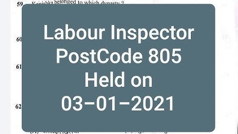 Labour Inspector Post code 805||HPSSC Hamirpur held on 03 jan 2021