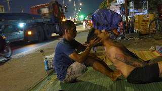 Dangerous $2 Highway Massage | Insane Street Massage ASMR Ho Chi Minh