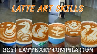 Best latte art compilation | latte art skills | latte art for beginners | basic latte art