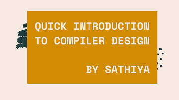 Compiler Design 1- Introduction | TRB polytechnic CSE | GATE
