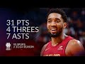 Donovan Mitchell 31 pts 4 threes 7 asts vs Spurs 23/24 season