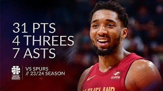 Donovan Mitchell 31 pts 4 threes 7 asts vs Spurs 23\/24 season