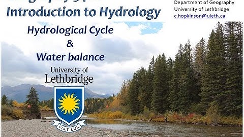 Introduction to Hydrology lecture summary 2020 - Geog3400