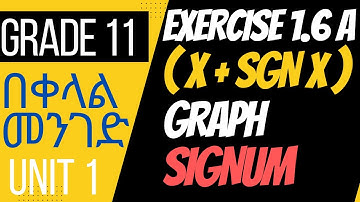 Exercise 1.6 | Signum Function | Part 1 | Further on Relations and Functions | Grade 11 | Unit 1