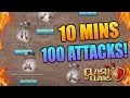 100 ATTACKS IN 10 MINUTES! Can We Win? Clash of Clans Epic Challenge - Amazing CoC Gameplay!!