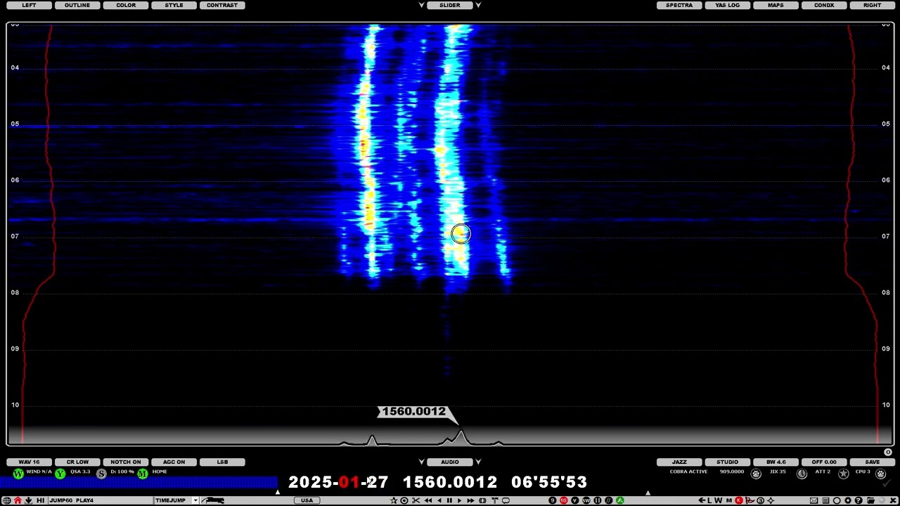 1560 KGOW Bellaire TX 0655 27-10-25 (15kW 7776km)