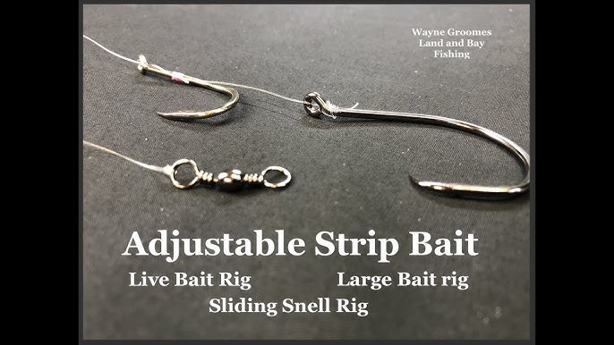 Adjustable Fishing Bait 2 Hook Rig, Sliding Hook For Large or Live Baits 