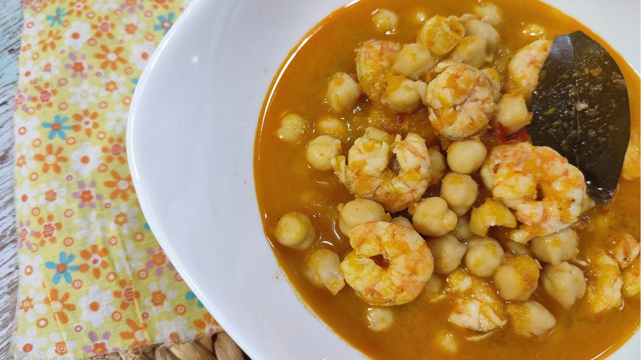 GUISO DE GARBANZOS CON LANGOSTINOS EN MAMBO!! Guiso mar y tierra que no te puedes perder,