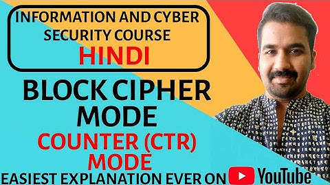 Block Cipher Modes : Counter (CTR) Mode Explained in Hindi ll Information and Cyber Security Course